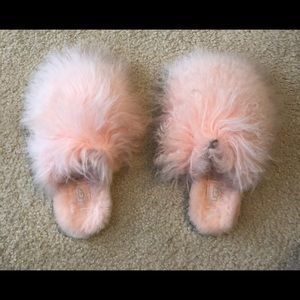 Ugg Pink Fuzzy Slippers